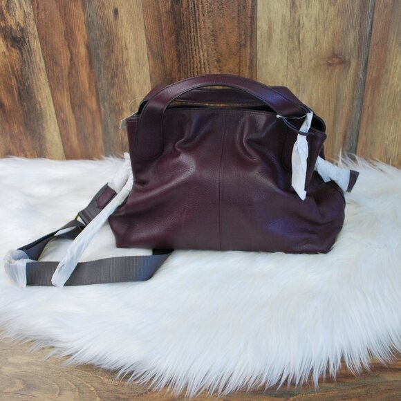 NWT Fossil Maya Satchel Handbag Crossbody Purse Fig - Picture 2 of 6